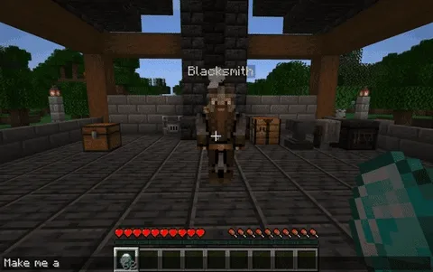 Bolt E4B controlling a blacksmith trader NPC