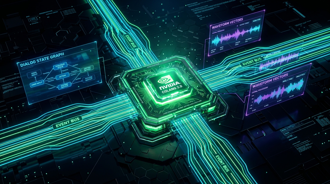 NVIDIA Colang 2.0: Event-Driven Conversational Modeling, Asynchronous Flow Orchestration, and UMIM Architecture