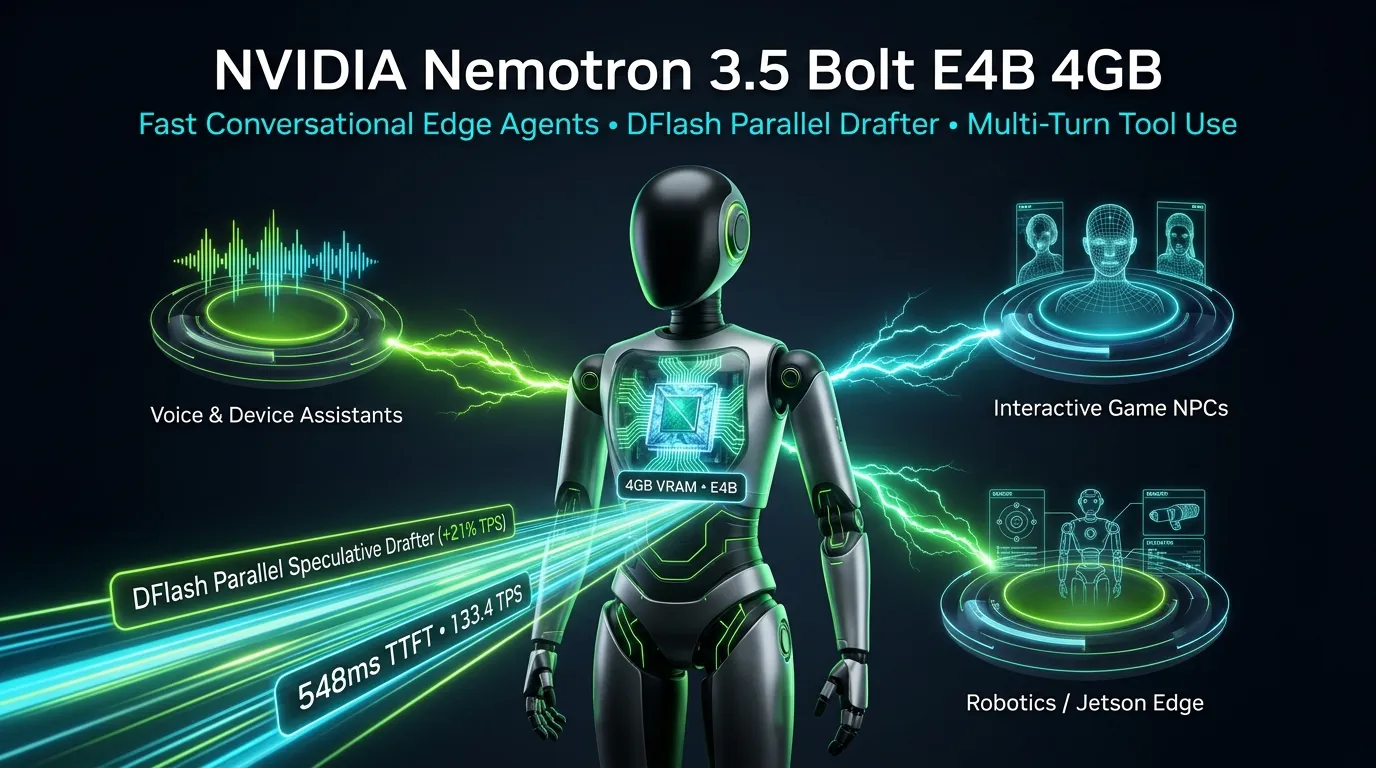 NVIDIA Nemotron 3.5 Bolt E4B 4GB: Fast Conversational Edge Agents, Pure RL Post-Training, and DFlash Parallel Speculative Decoding
