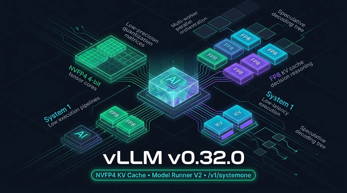 vLLM v0.32.0: /v1/systemone Structured Decisions, NVFP4 KV Cache Everywhere, Model Runner V2, and Multi-API Worker Scaling