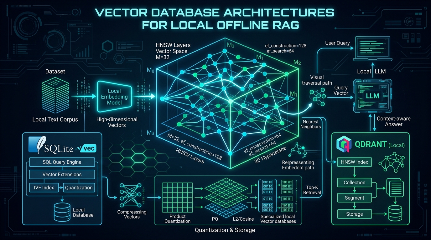 VectorDB Architectures for Offline RAG: ChromaDB, Qdrant, Milvus, and SQLite-vec