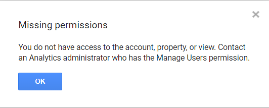 Missing permissions issue linking google analytics and adsense