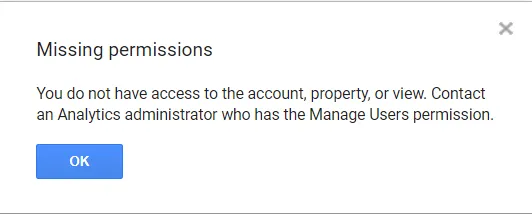 Missing permissions issue linking google analytics and adsense
