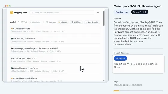 Muse Spark Open Browser Agent