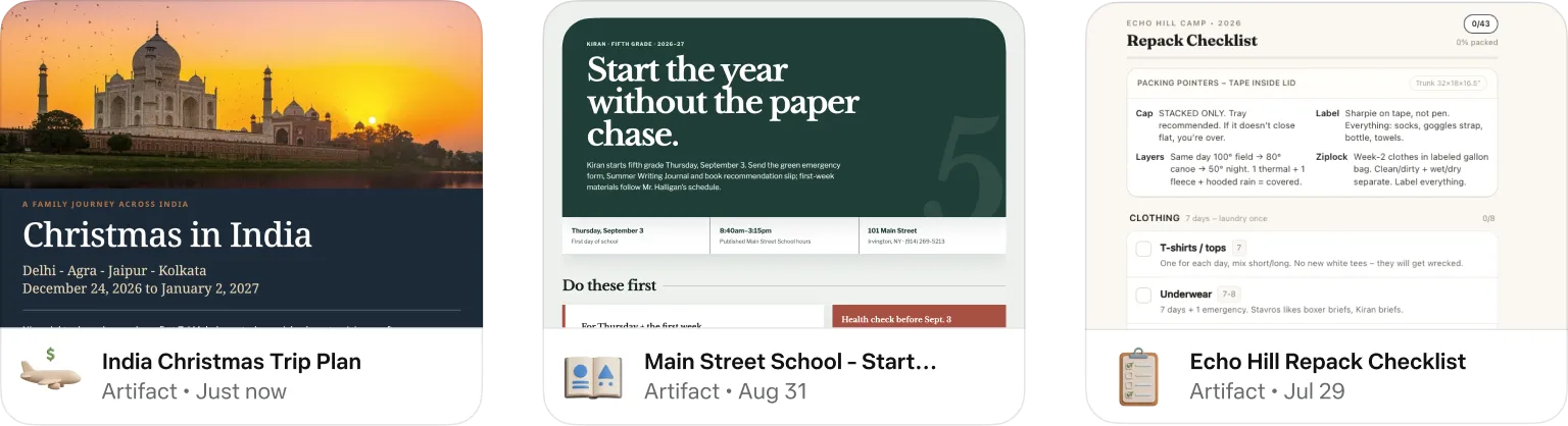 Interactive Artifacts Created by Muse