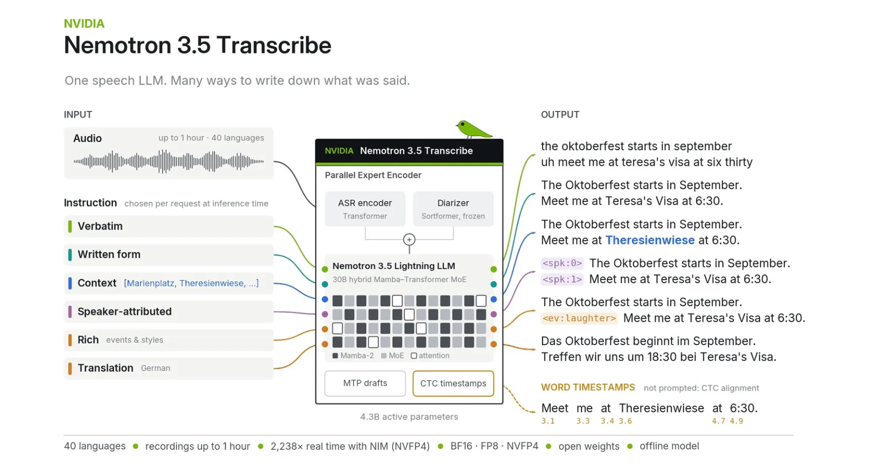 NVIDIA Nemotron 3.5 Transcribe Architecture