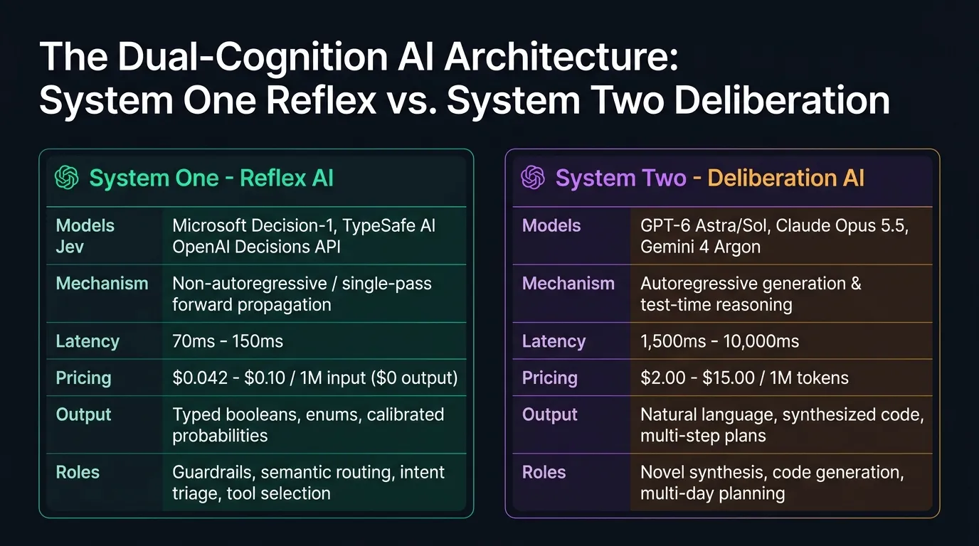 The Dual-Cognition AI Architecture: System One Reflex vs. System Two Deliberation