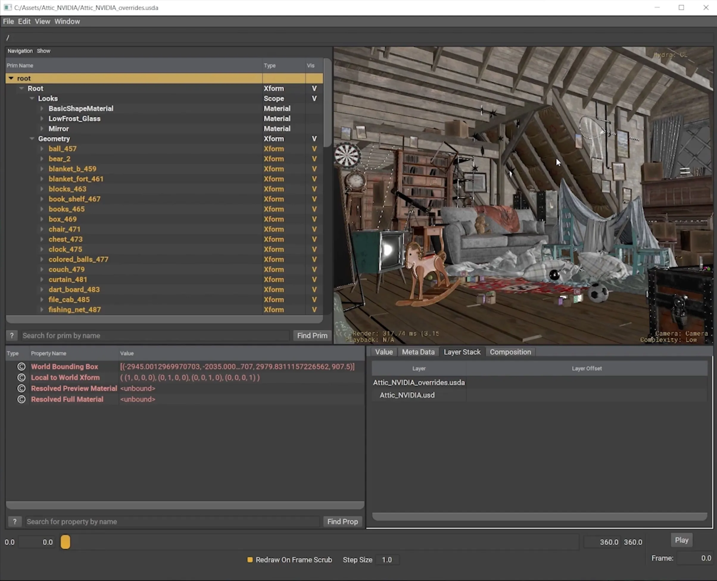 Pixar usdview Interactive Interface