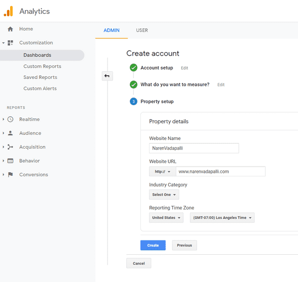 analytics account setup 3