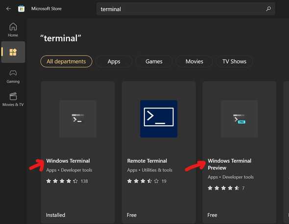 windows terminal app