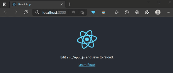 test react app running